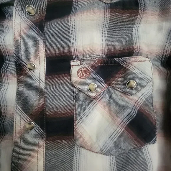 Vintage Wrangler Shirt Medium Plaid Pearl Snap Western Cowboy - Picture 2 of 7